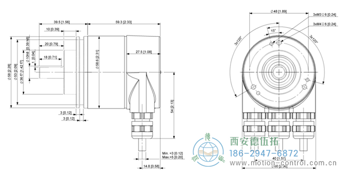 OCF絕對值防爆編碼器外形及安裝尺寸 - 西安德伍拓自動化傳動系統有限公司